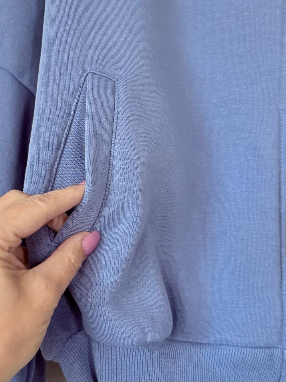 BLOGILATES M Marshmallow Zip Hoodie in Steel Blue • Athleisure Hooded Sweatshirt - Picture 5 of 11